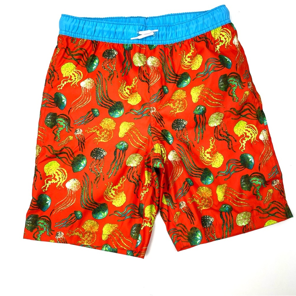 Lands End Orange Jellyfish Swim Shorts - Picture 1 of 5